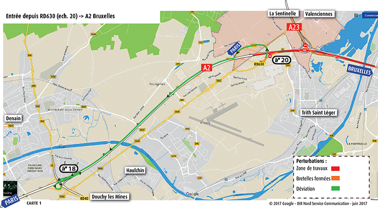 Entrée-RD630 vers l'A2-Bruxelles