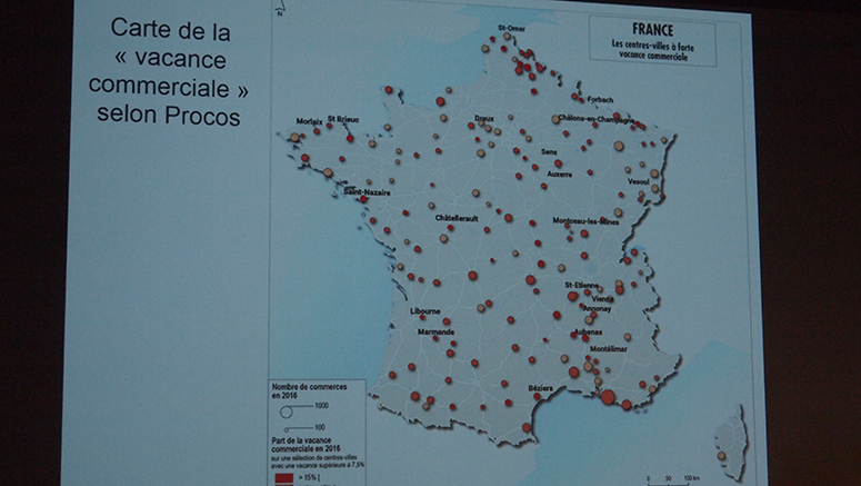 Carte de France des commerces vacants