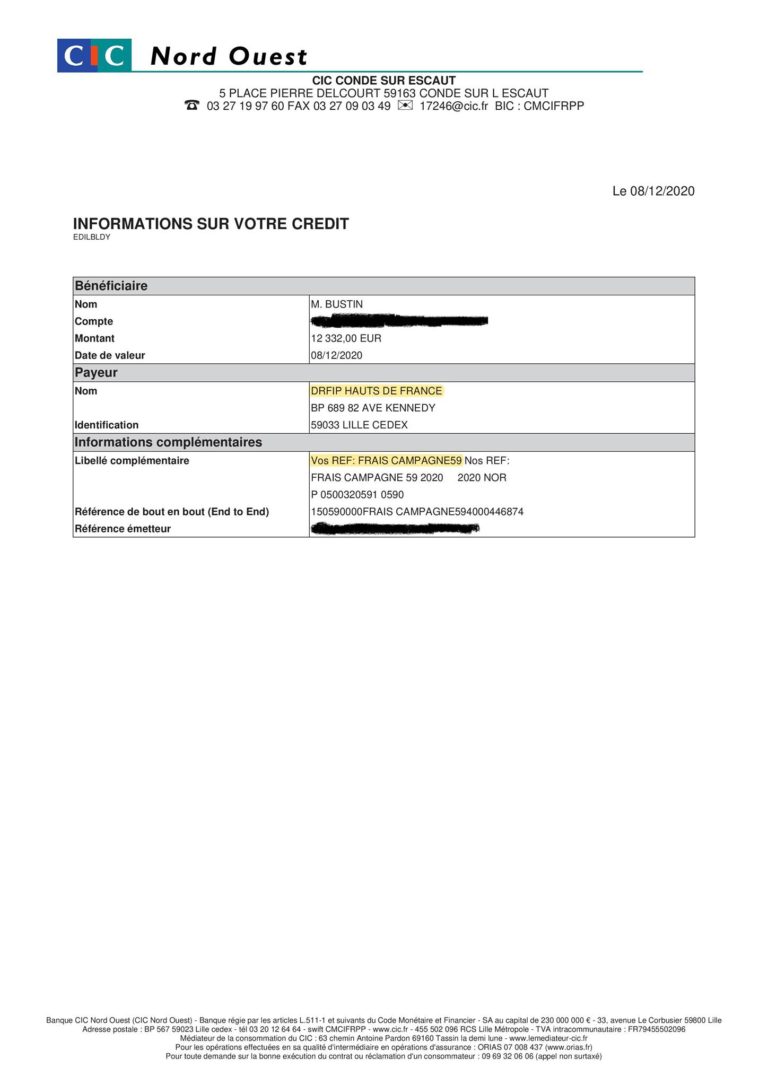 Avis de virement VaInfos.fr